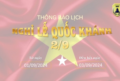 Thông báo nghỉ lễ Quốc Khánh 2/9